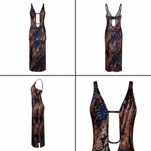 SHEIN Multicolor Backless Dress